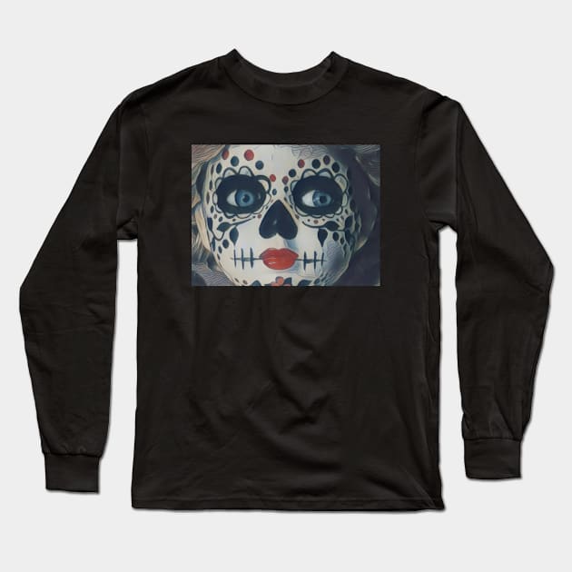 Suspicions Sugar Skull Girl Long Sleeve T-Shirt by ReanimatedStore